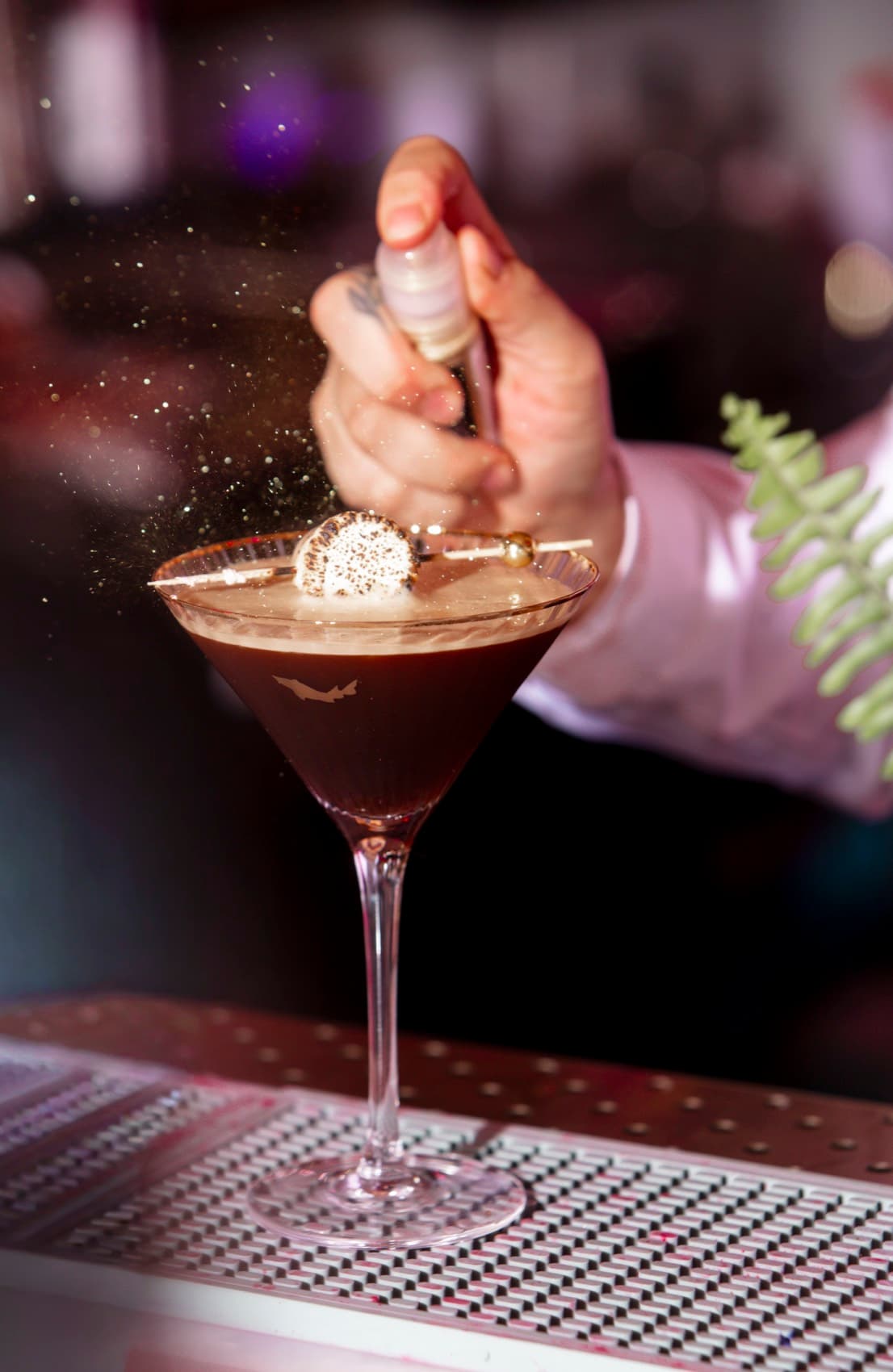 Gold dust finish on our signature espresso martini